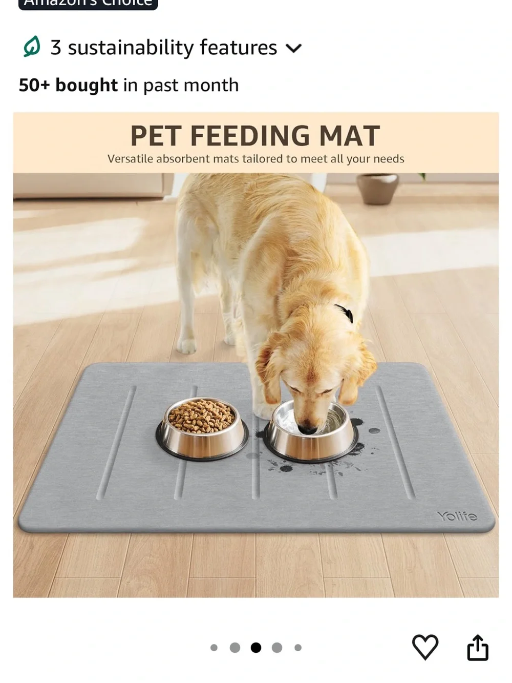 Yolife Diatomaceous Earth Stone Quick Dry Bath Mat 20x32 Pet food tray